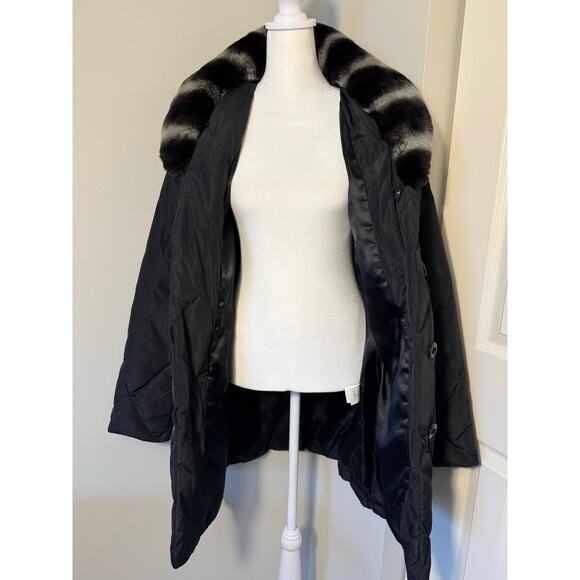 Belle Fare Kleve Puffer Coat Rabbit Fur Goose Down Stadium Coat Size S - Picture 9 of 13